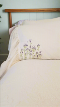Load image into Gallery viewer, White Embroidered Pillow Sham With Ruffle