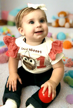 Load image into Gallery viewer, Embroidered Onesie With Owl Applique