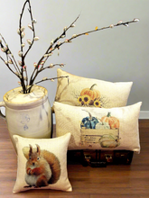 Load image into Gallery viewer, Fall Pillow Covers, Pumpkin Pillow Covers, Squirrel Pillow Cover