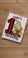 Load image into Gallery viewer, Woodland Themed Birthday Onesie