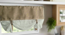 Load image into Gallery viewer, Burlap Eyelet Lace Curtain