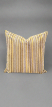 Load image into Gallery viewer, Yellow Striped Pillows , Yellow and Blue Gray Pillow, Mustard Pillow, Yellow Decorative Pillows, Bright Colored Pillows, Spring Couch Pillows