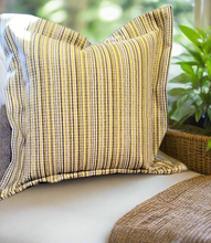 Load image into Gallery viewer, Yellow Striped Pillows , Yellow and Blue Gray Pillow, Mustard Pillow, Yellow Decorative Pillows, Bright Colored Pillows, Spring Couch Pillows