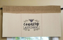 Load image into Gallery viewer, Farmhouse Curtain-Drop Cloth Valance-Burlap Valance-Embroidered Curtaon-Valance For Kitchen-Farmhouse Kitchen Curtain