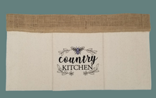 Load image into Gallery viewer, Farmhouse Curtain-Drop Cloth Valance-Burlap Valance-Embroidered Curtaon-Valance For Kitchen-Farmhouse Kitchen Curtain
