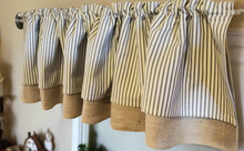 Load image into Gallery viewer, Burlap and Ticking Valance