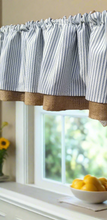 Load image into Gallery viewer, Burlap and Ticking Valance
