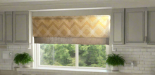 Load image into Gallery viewer, Modern Mustard Yellow Valance with Burlap