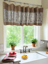 Load image into Gallery viewer, Burlap Café Curtain, Burlap Accent Valance