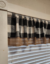Load image into Gallery viewer, Buffalo Plaid and Burlap Valance