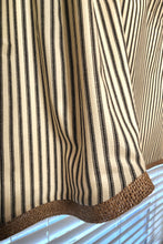 Load image into Gallery viewer, Scalloped Ticking Stripe Valance with Burlap Trim