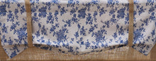 Load image into Gallery viewer, Blue Floral Rose Burlap Valance