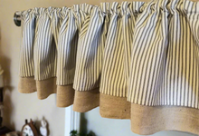 Load image into Gallery viewer, Burlap and Ticking Valance