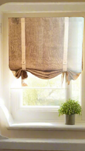 Load image into Gallery viewer, Farmhouse Curtain, Burlap Valance, Roman Shade, Farmhouse Curtain For Living Room, Kitchen Curtain, Ticking Stripe, Gingham Check Valance