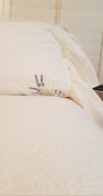 Load image into Gallery viewer, White Embroidered Pillow Sham With Ruffle