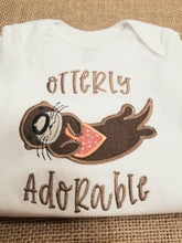 Load image into Gallery viewer, Otter Onesie with Embroidery and Applique