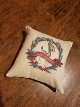 Load image into Gallery viewer, Pillow With Reindeer, Christmas Pillow Cover, Holiday Pillows, Reindeer Pillow, Pillow With Wreath, Pillow For Porch, Winter Pillow Cover