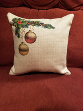Load image into Gallery viewer, Pillow With Christmas Balls, Christmas Pillow Cover, Holiday Pillows, Pillow For Porch