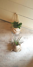 Load image into Gallery viewer, Indoor Hanging Planters, Wall Plant Holders, Hanging Planters, Farmhouse Plant Hanger, Farmhouse Plant Holder, Burlap Plant Hanger