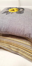 Load image into Gallery viewer, Yellow Striped Pillows , Yellow and Blue Gray Pillow, Mustard Pillow, Yellow Decorative Pillows, Bright Colored Pillows, Spring Couch Pillows