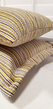 Load image into Gallery viewer, Yellow Striped Pillows , Yellow and Blue Gray Pillow, Mustard Pillow, Yellow Decorative Pillows, Bright Colored Pillows, Spring Couch Pillows