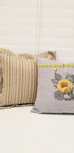 Load image into Gallery viewer, Yellow Striped Pillows , Yellow and Blue Gray Pillow, Mustard Pillow, Yellow Decorative Pillows, Bright Colored Pillows, Spring Couch Pillows