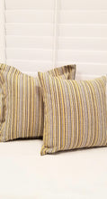Load image into Gallery viewer, Yellow Striped Pillows , Yellow and Blue Gray Pillow, Mustard Pillow, Yellow Decorative Pillows, Bright Colored Pillows, Spring Couch Pillows