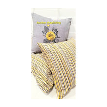 Load image into Gallery viewer, Yellow Striped Pillows , Yellow and Blue Gray Pillow, Mustard Pillow, Yellow Decorative Pillows, Bright Colored Pillows, Spring Couch Pillows
