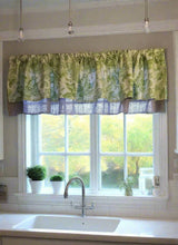 Load image into Gallery viewer, Burlap and Lime Green Valance