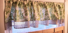 Load image into Gallery viewer, Burlap and Lime Green Valance