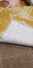 Load image into Gallery viewer, Modern Mustard Yellow Valance with Burlap