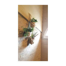 Load image into Gallery viewer, Indoor Hanging Planters, Wall Plant Holders, Hanging Planters, Farmhouse Plant Hanger, Farmhouse Plant Holder, Burlap Plant Hanger