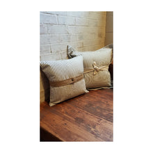 Load image into Gallery viewer, Ticking Stripe Famhouse Pillow Cover