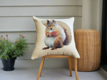 Load image into Gallery viewer, Fall Pillow Covers, Pumpkin Pillow Covers, Squirrel Pillow Cover
