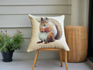 Fall Pillow Covers, Pumpkin Pillow Covers, Squirrel Pillow Cover