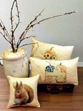 Load image into Gallery viewer, Fall Pillow Covers, Pumpkin Pillow Covers, Squirrel Pillow Cover
