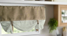 Load image into Gallery viewer, Burlap Eyelet Lace Curtain
