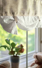 Load image into Gallery viewer, Burlap Eyelet Lace Curtain
