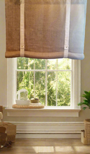 Load image into Gallery viewer, Farmhouse Curtain, Burlap Valance, Roman Shade, Farmhouse Curtain For Living Room, Kitchen Curtain, Ticking Stripe, Gingham Check Valance
