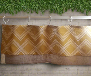 Modern Mustard Yellow Valance with Burlap