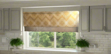 Load image into Gallery viewer, Modern Mustard Yellow Valance with Burlap
