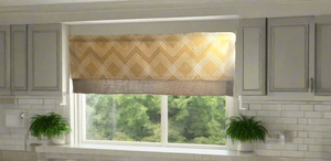 Modern Mustard Yellow Valance with Burlap