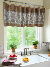 Load image into Gallery viewer, Burlap Café Curtain, Burlap Accent Valance
