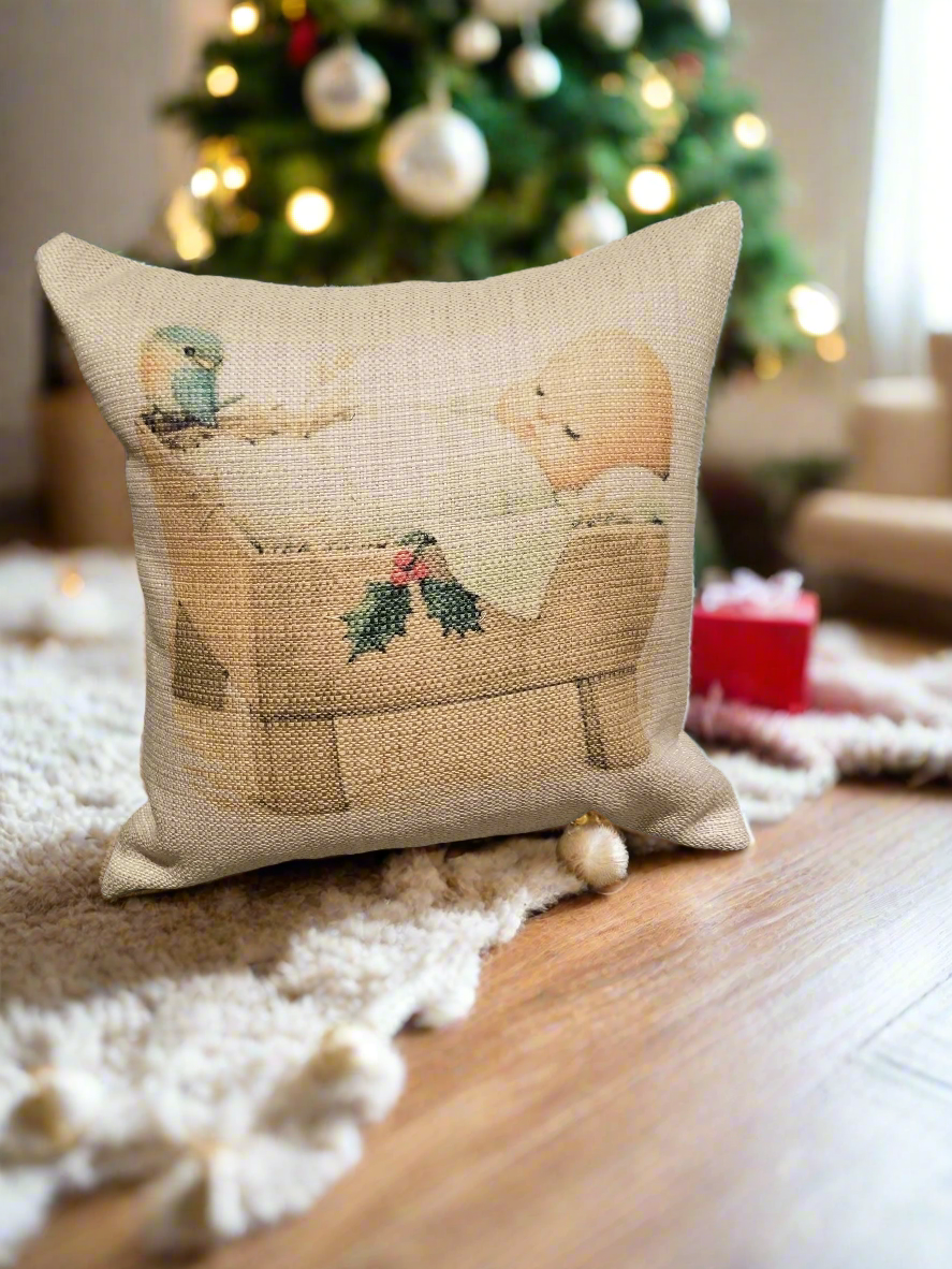 Christmas Pillow Cover, Nativity Pillow Cover, Christmas Decor, Holiday Pillows, Baby Jesus Pillow Cover