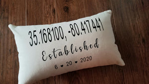 GPS Coordinate Pillow Cover