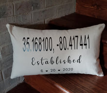 Load image into Gallery viewer, GPS Coordinate Pillow Cover

