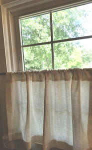 Linen, Cafe Curtain, Bathroom Valance, Kitchen Valance, Farmhouse Curtain