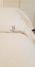 Load image into Gallery viewer, White Embroidered Pillow Sham With Ruffle
