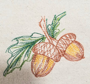 Embroidered Fall Napkins, Thanksgiving Napkins