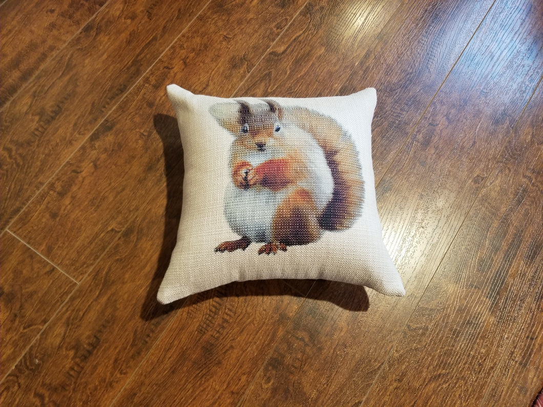 Fall Pillow Covers, Pumpkin Pillow Covers, Squirrel Pillow Cover